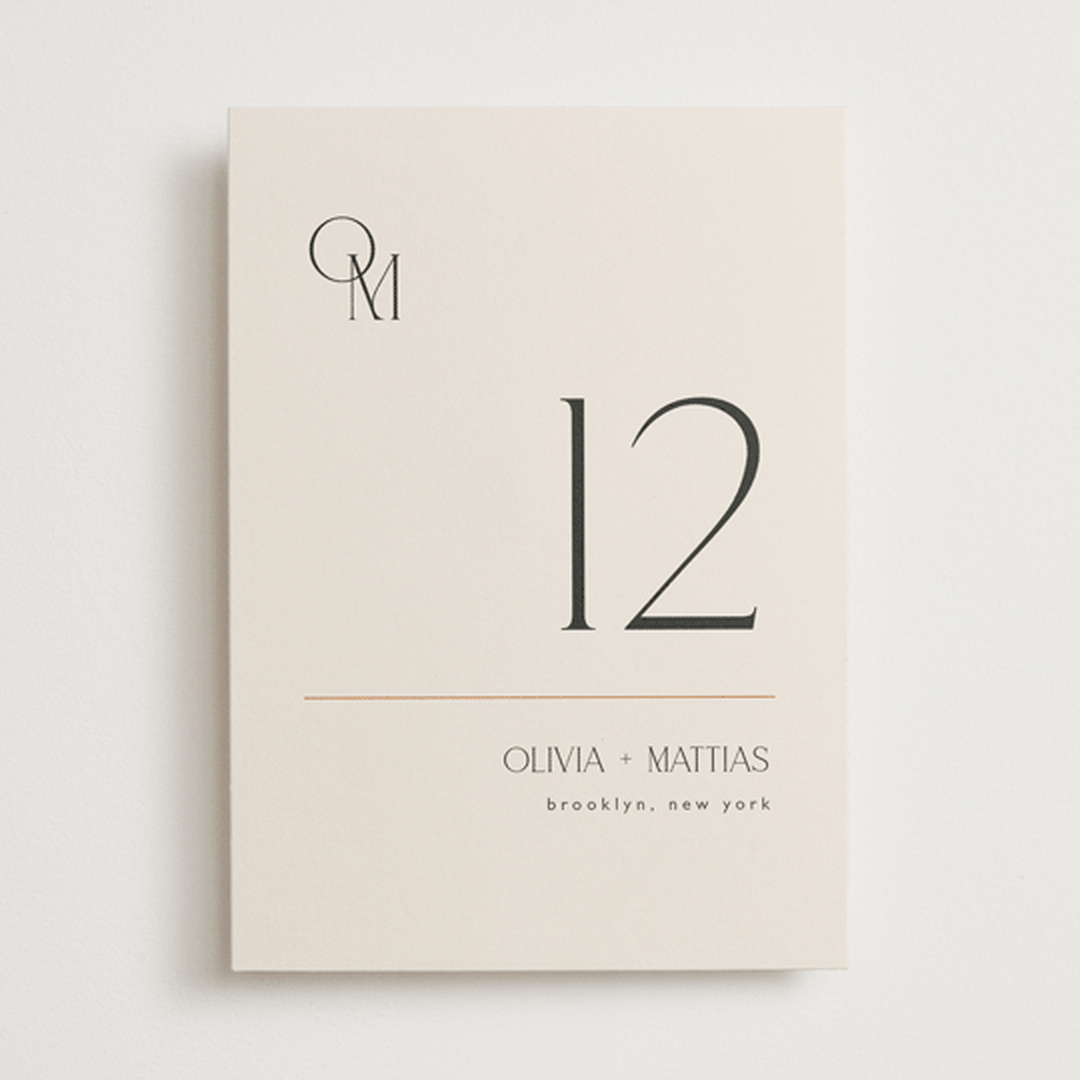 "Modern Corner" - Table Numbers in Linen by Kelly Schmidt - Front