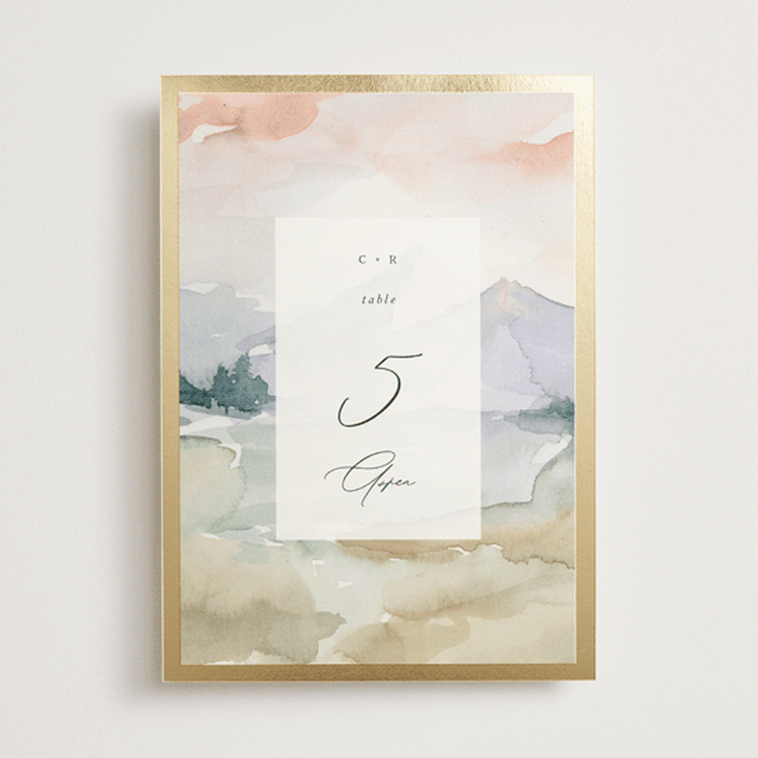 "Mountain" - Table Numbers in Latte by Lori Wemple - Front