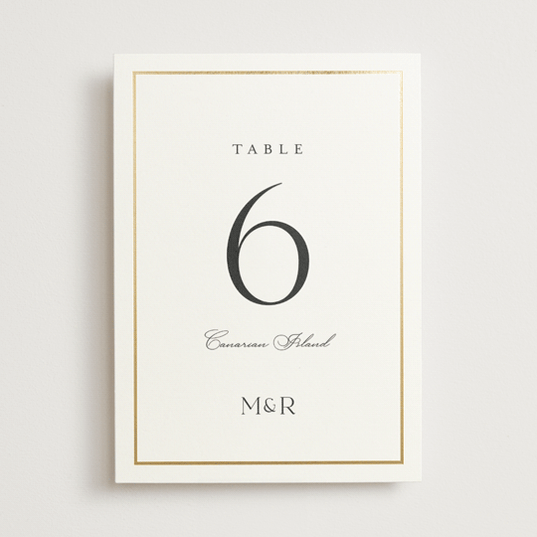 "Timeless Charm" - Table Numbers in Moonstone by Lucrecia Caporale - Front