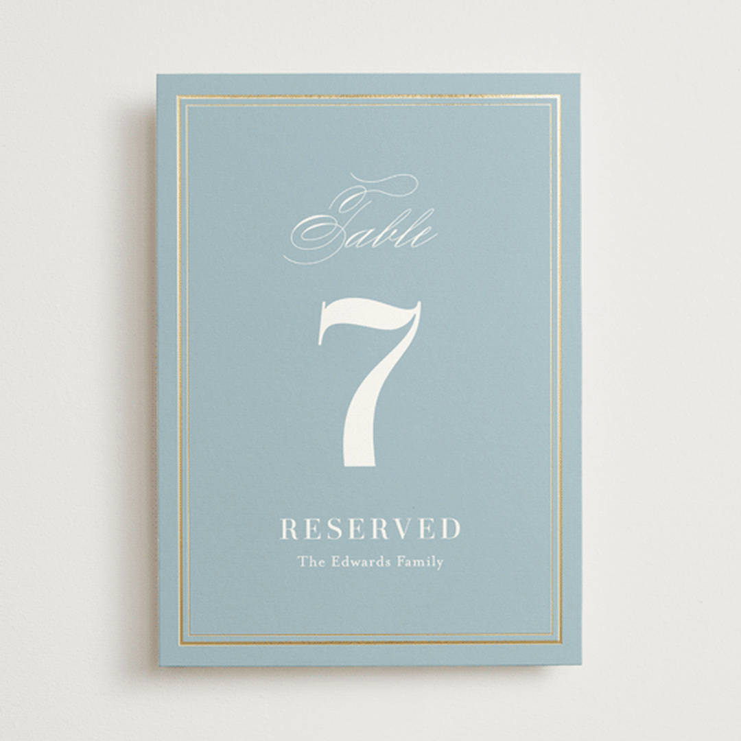 "Polished" - Table Numbers in Powder Blue by Jennifer Postorino - Front