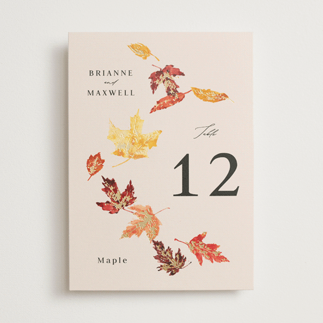 "Autumn Leafs" - Table Numbers in Autumn by Itsy Belle Studio - Front