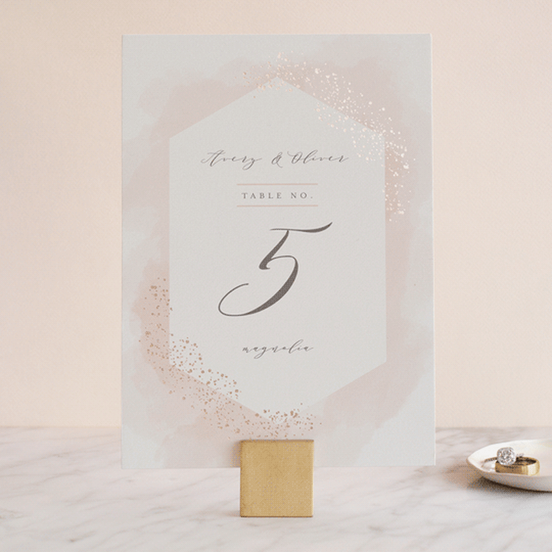 "Sparkling Champagne" - Table Numbers in Blush by Kristie Kern - Front