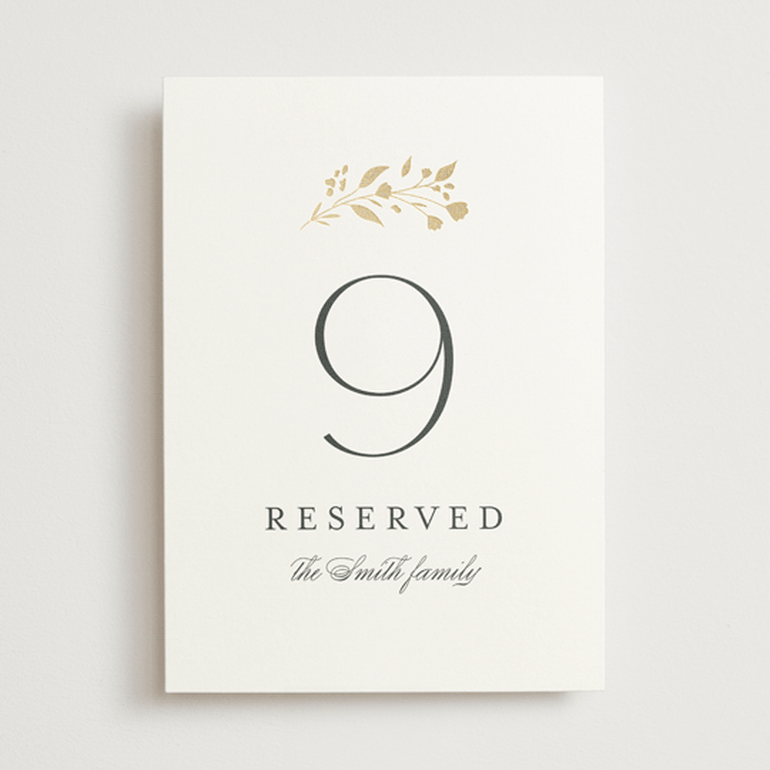 "Embrace" - Table Numbers in Cloudy by Jennifer Postorino - Front