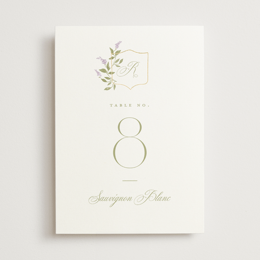 "Marmont" - Table Numbers in Lilac by Kristie Kern - Front
