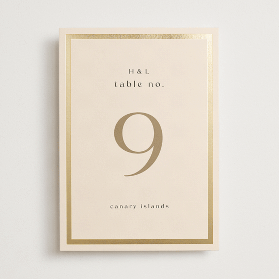 "Framed Photo" - Table Numbers in Latte by Stacy Maalouf - Front