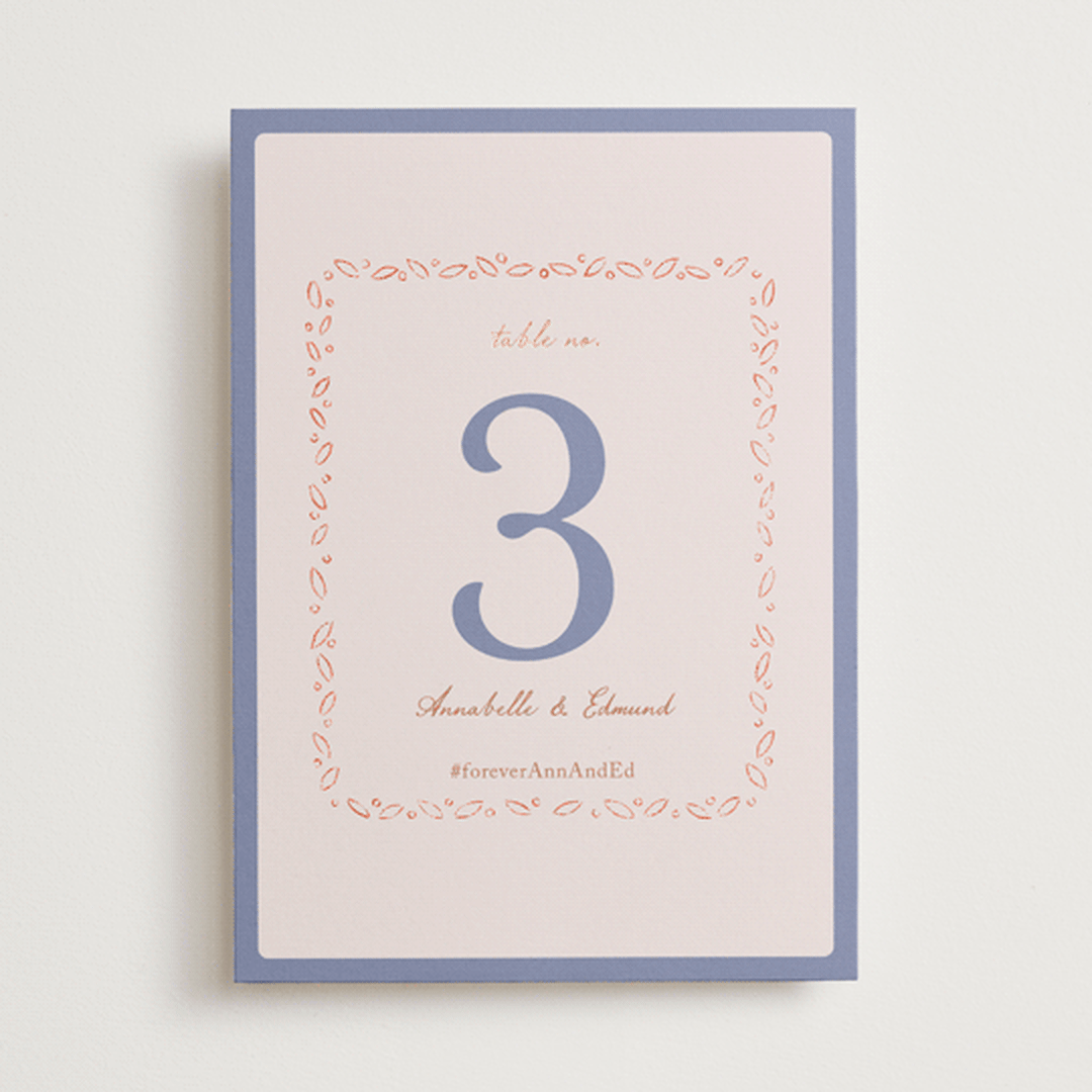 "Together in Bloom" - Table Numbers in Wisteria by Monika Konieczna - Front