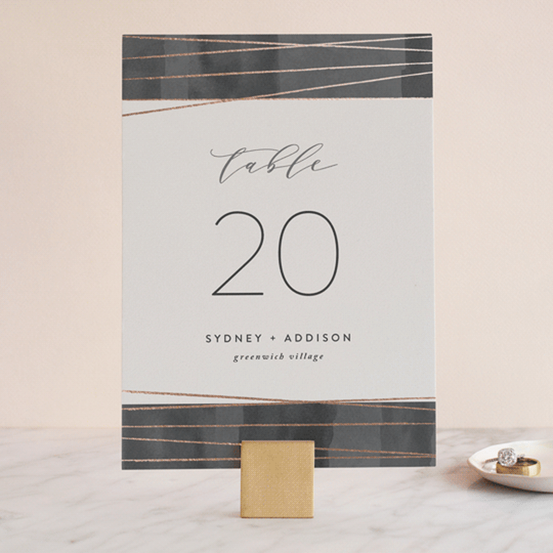 "Geo Chic" - Table Numbers in Charcoal by Hooray Creative - Front
