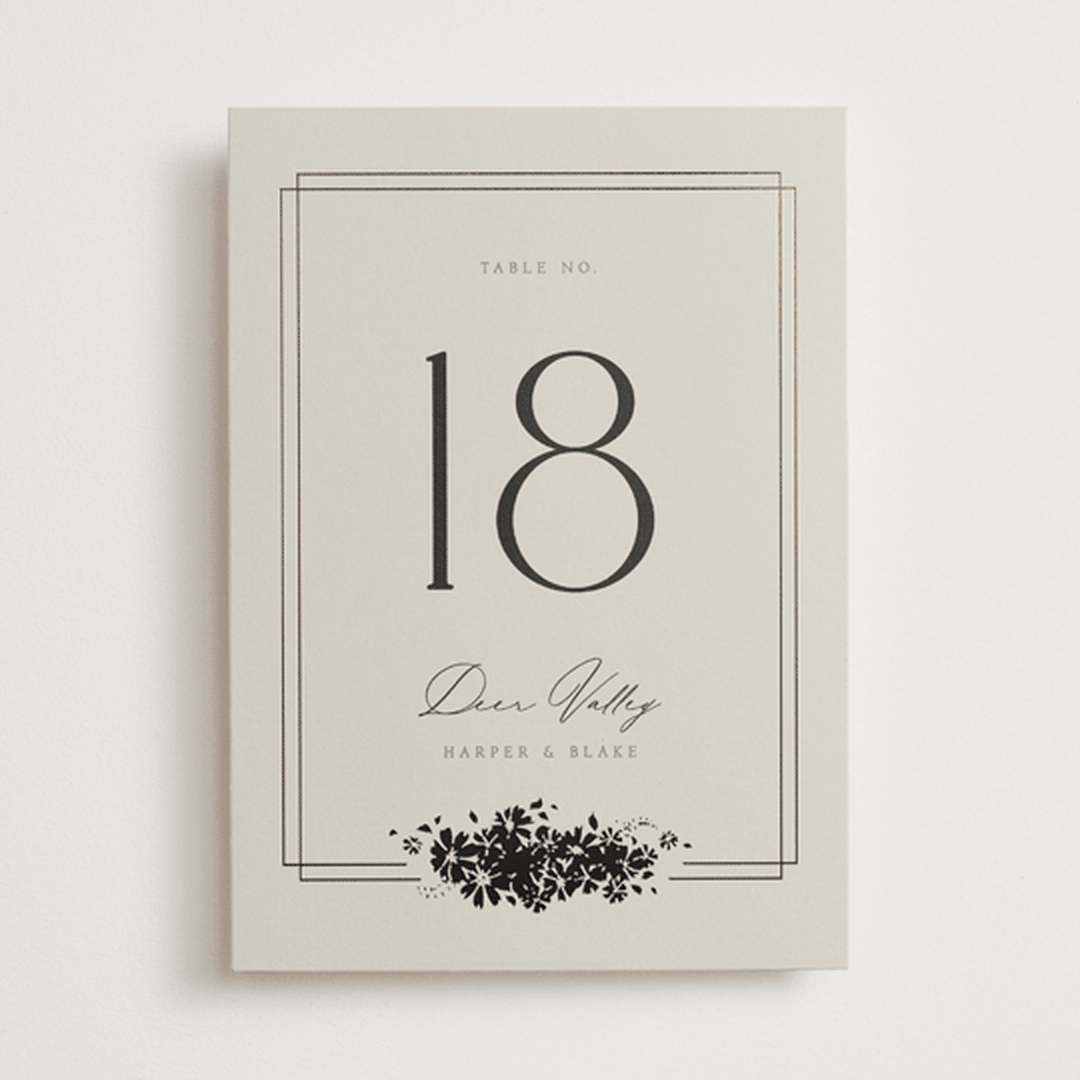 "Bouquet Toss" - Table Numbers in Smoke by Robert and Stella - Front