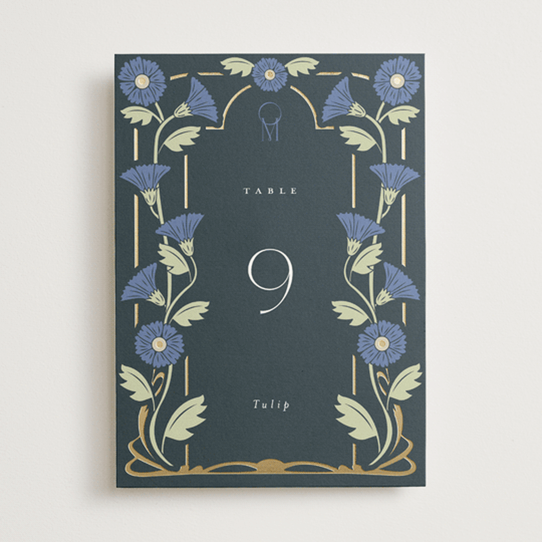 "Nouveau" - Table Numbers in Lilac by Hudson meet Rose - Front