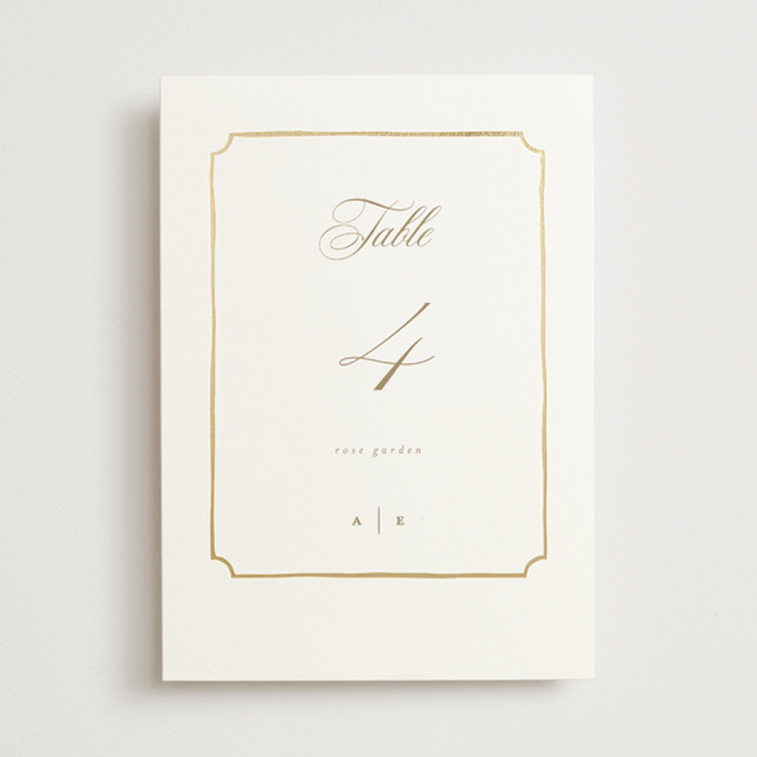 "Monogram in Leaves" - Table Numbers in Pearl by Leah Bisch - Front