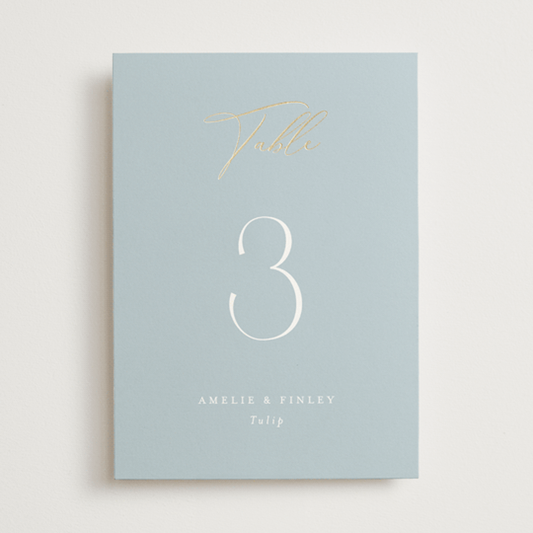"Delicacy" - Table Numbers in Dusty Blue by Angela Thompson - Front