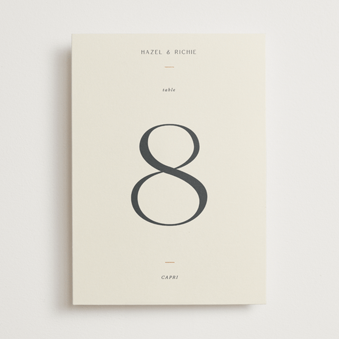 "Walnut" - Table Numbers in Linen by Blustery August - Front