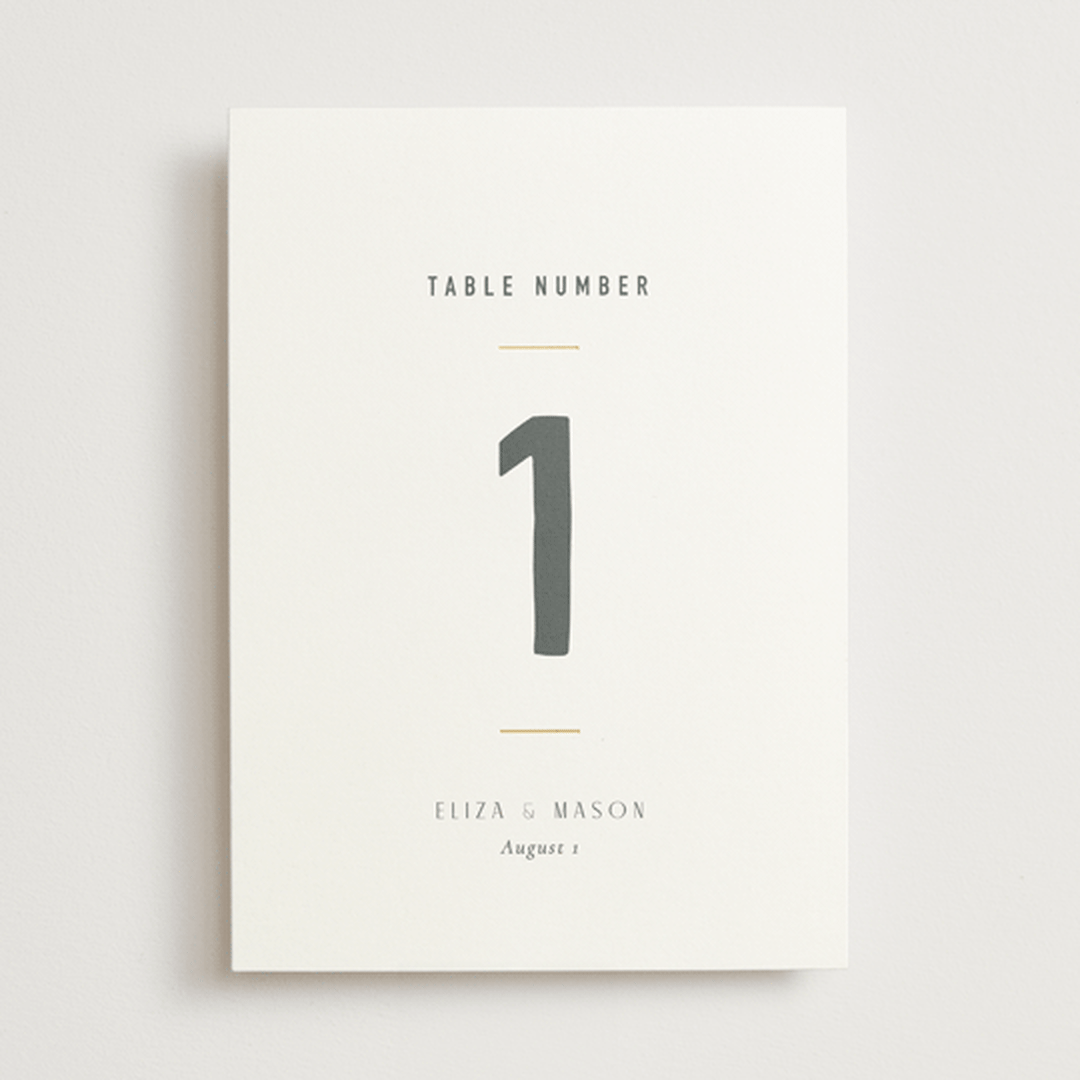 "Minimal Monogram" - Table Numbers in Granite by Jackie Mangiolino - Front