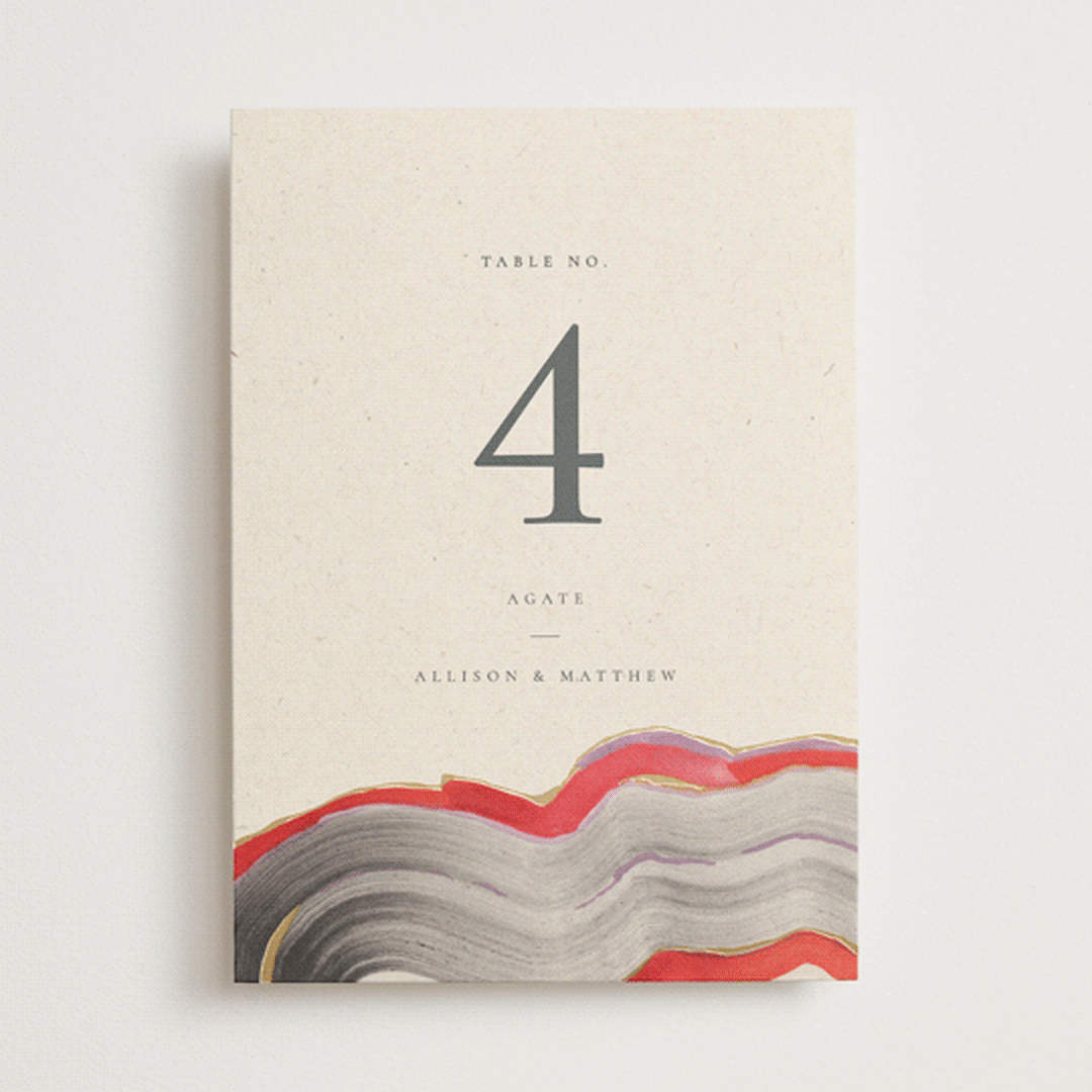 "Agate" - Table Numbers in Gem by Sumak Studio - Front