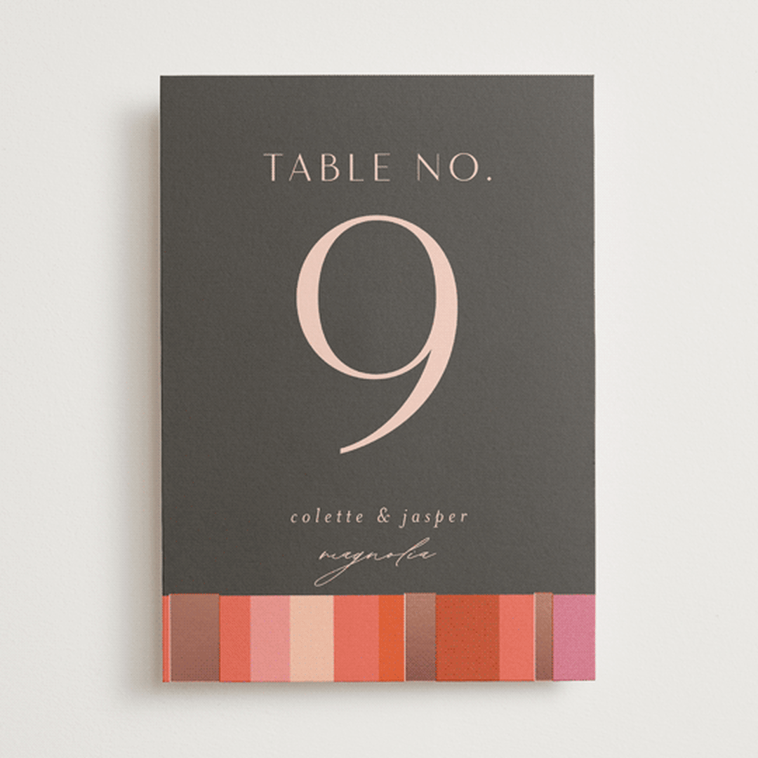 "Patchwork Border" - Table Numbers in Fruit Punch by Morgan Kendall - Front
