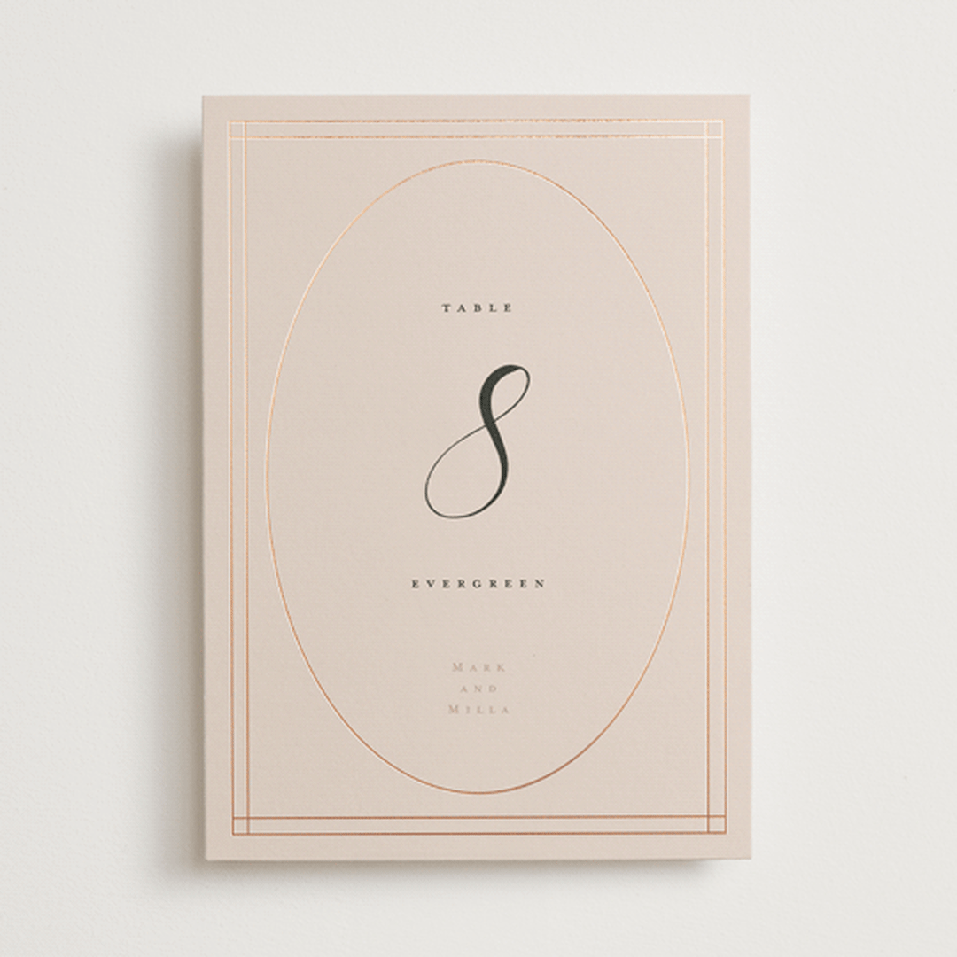 "Champagne" - Table Numbers in Rose by Ani Somi - Front