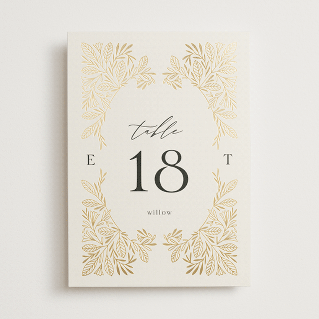 "Baroque" - Table Numbers in Cream by Jen Owens - Front