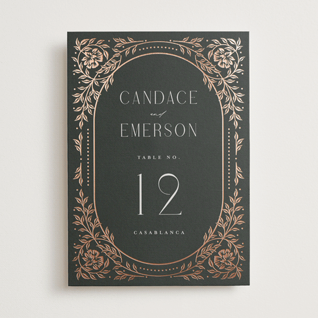 "Gilded nouveau frame" - Table Numbers in Onyx by Ana de Sousa - Front