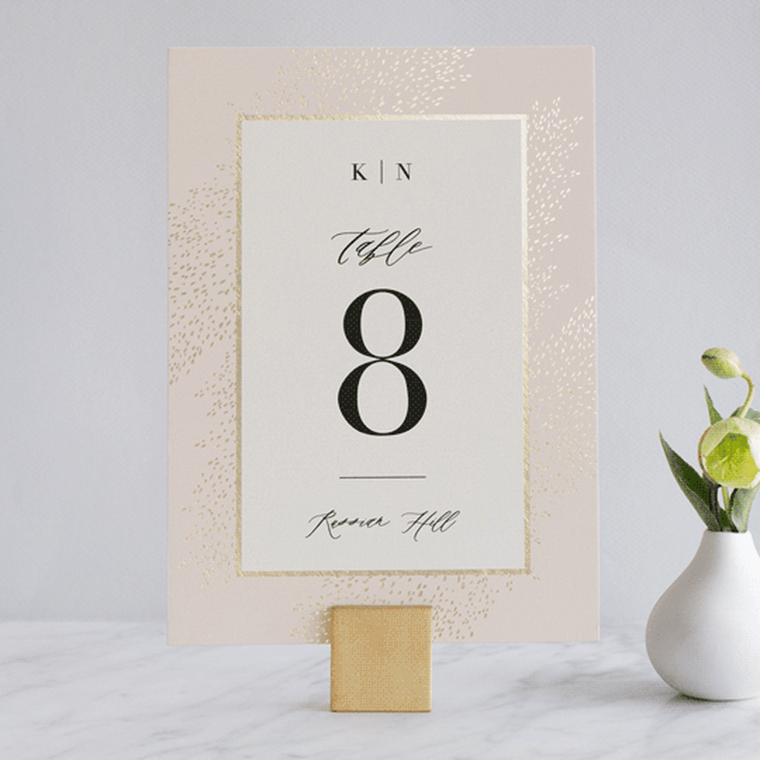 "Solaris" - Table Numbers in Blush by Kristie Kern - Front