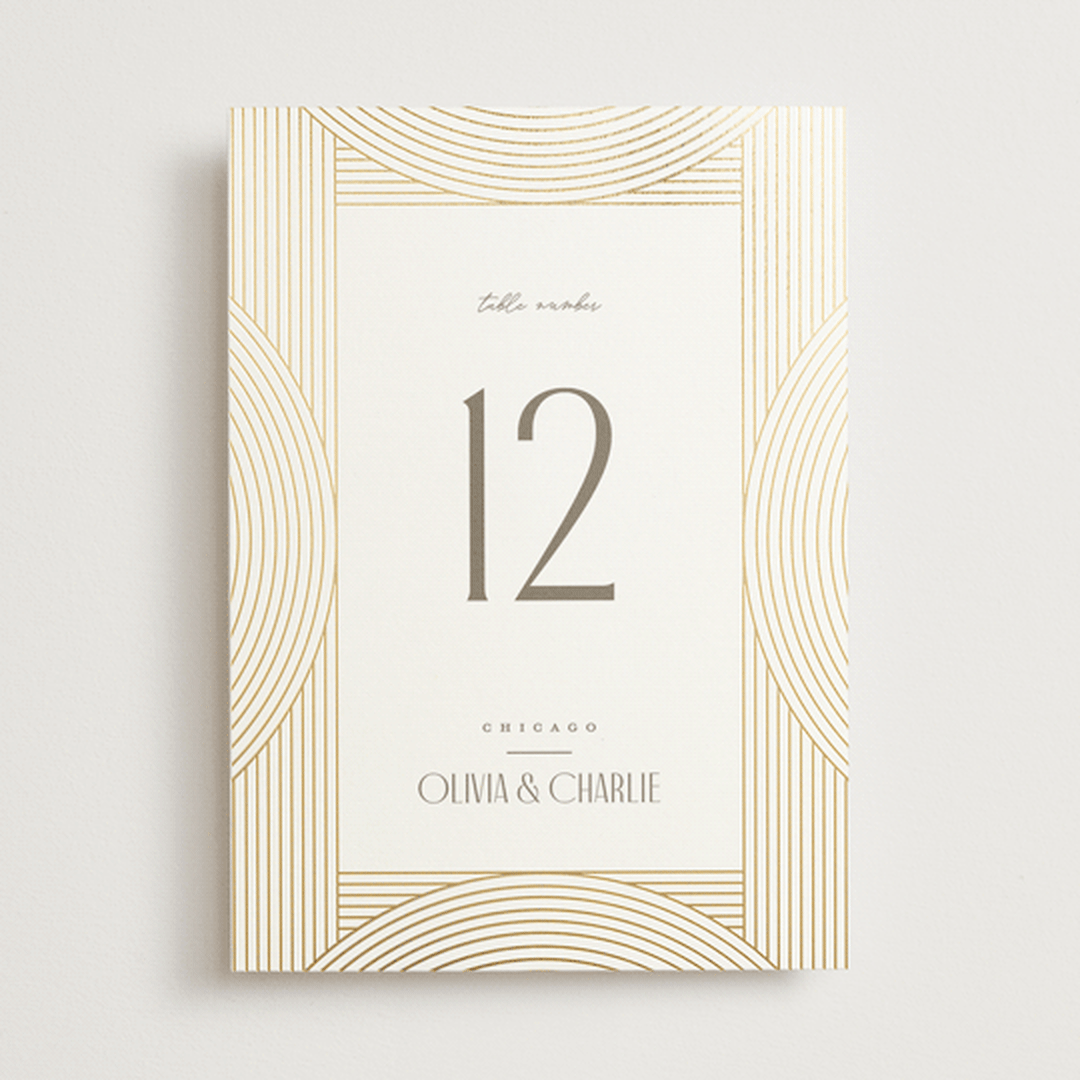 "Moderne" - Table Numbers in Alabaster by Pixel and Hank - Front
