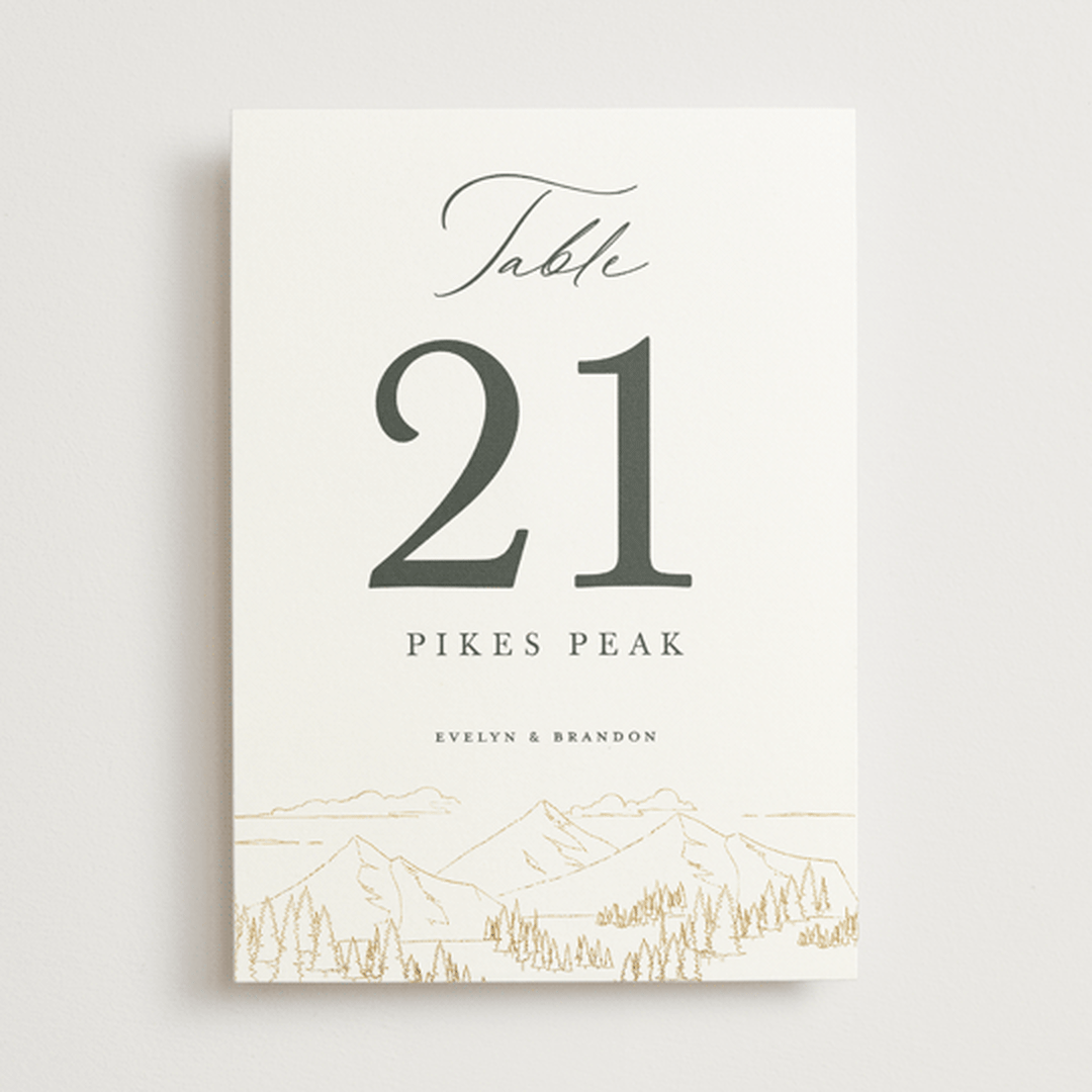 "Peaks" - Table Numbers in Hunter by Sarah Brown - Front