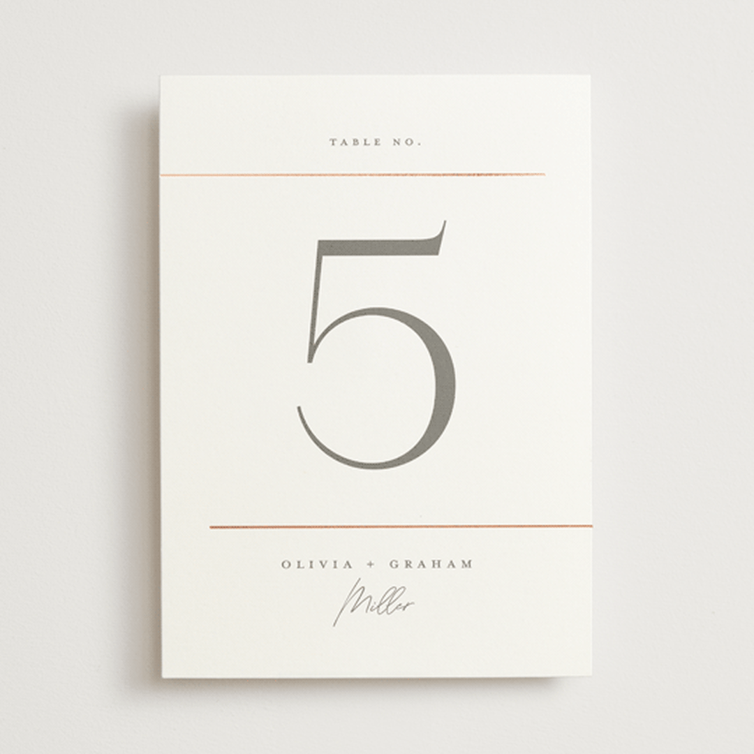 "Simple Lines" - Table Numbers in Snow by Michelle Taylor - Front