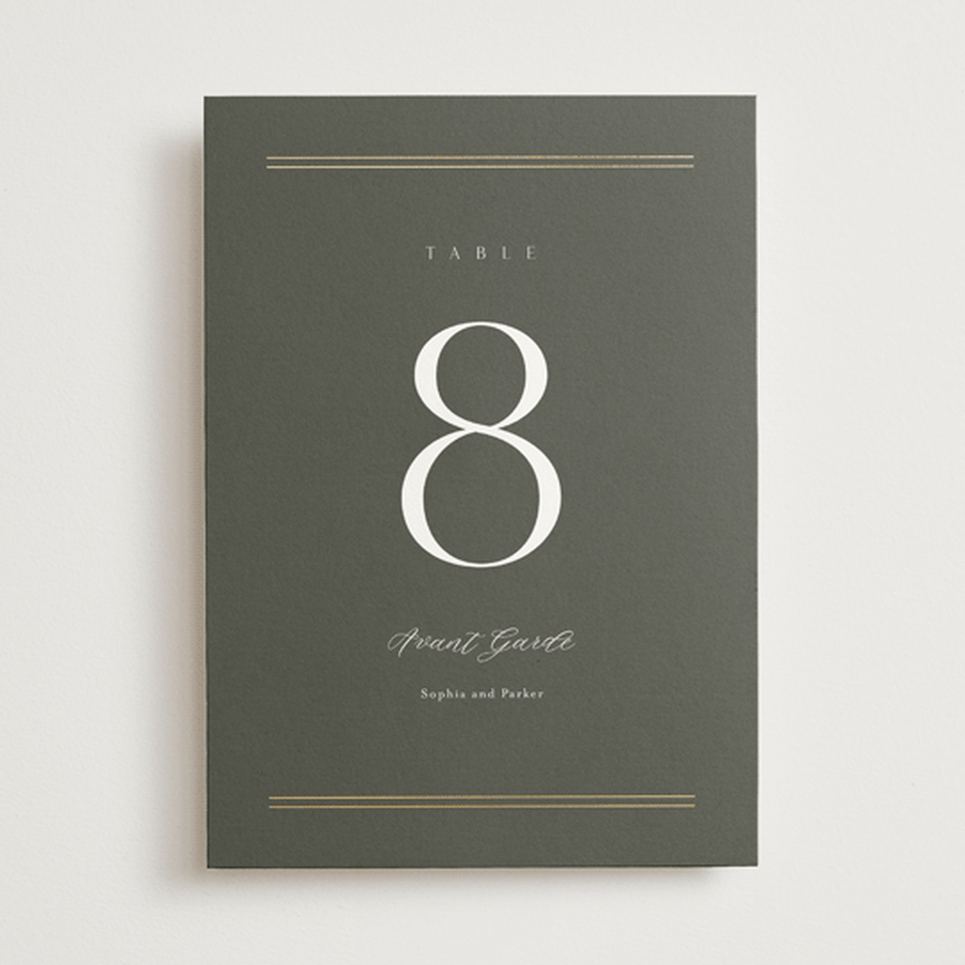 "Perfect Pair" - Table Numbers in Olive by Stacey Meacham - Front