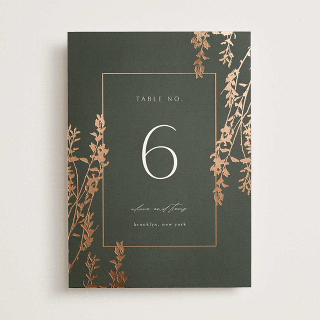 "Quince" - Table Numbers in Ivy by Kelly Schmidt - Front
