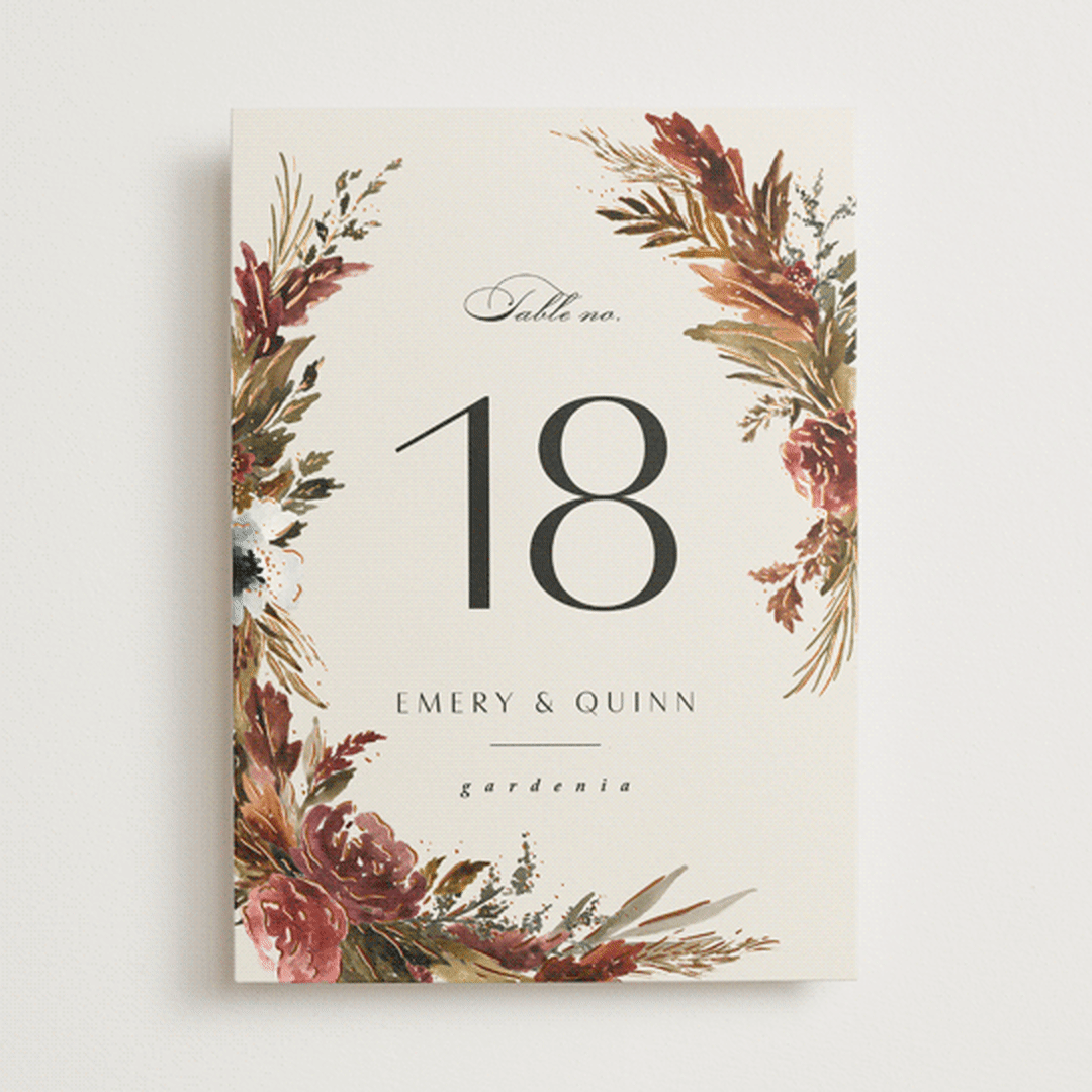 "poetique" - Table Numbers in Autumn by Kate Ahn - Front