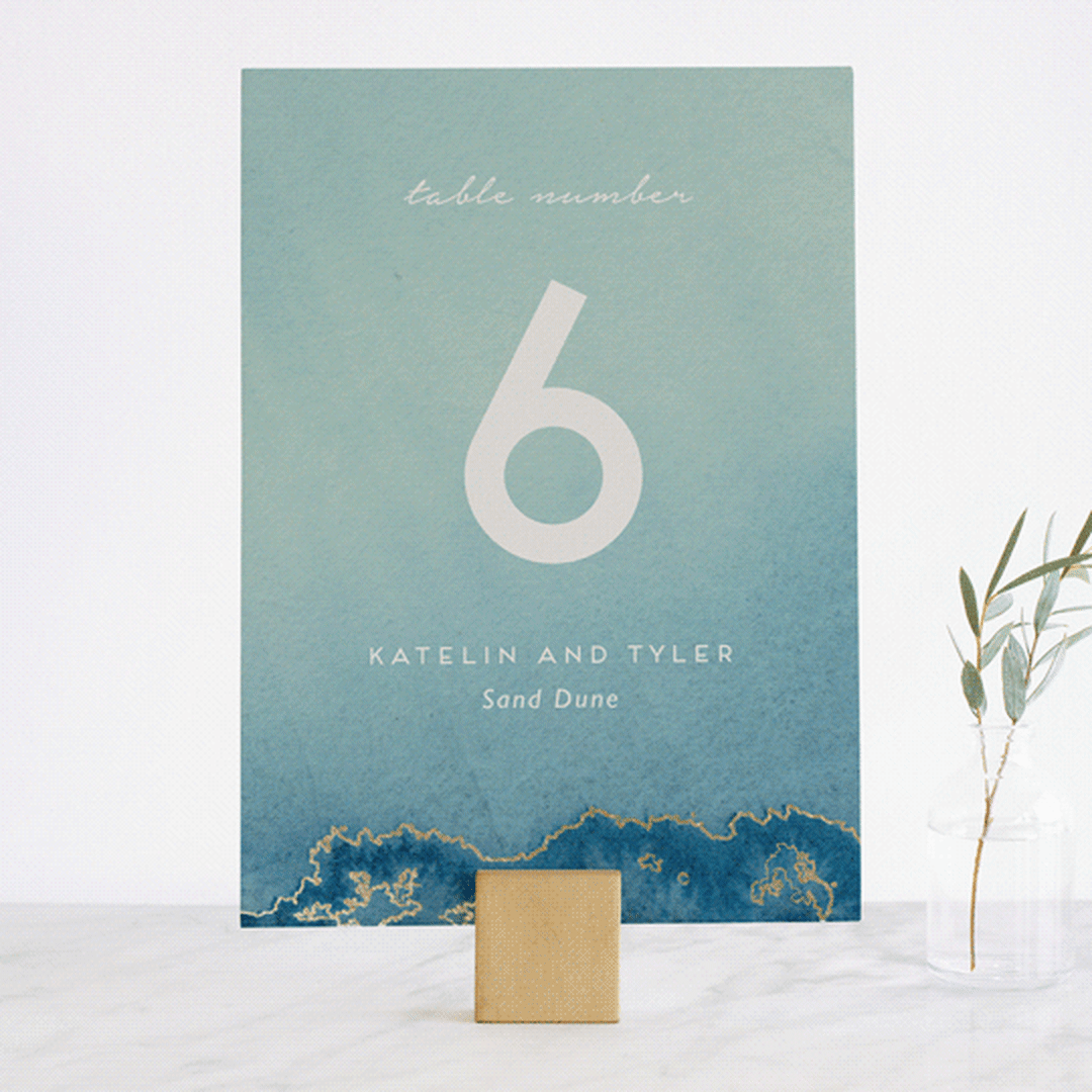 "Sea Crest" - Table Numbers in Turquoise by Kaydi Bishop - Front