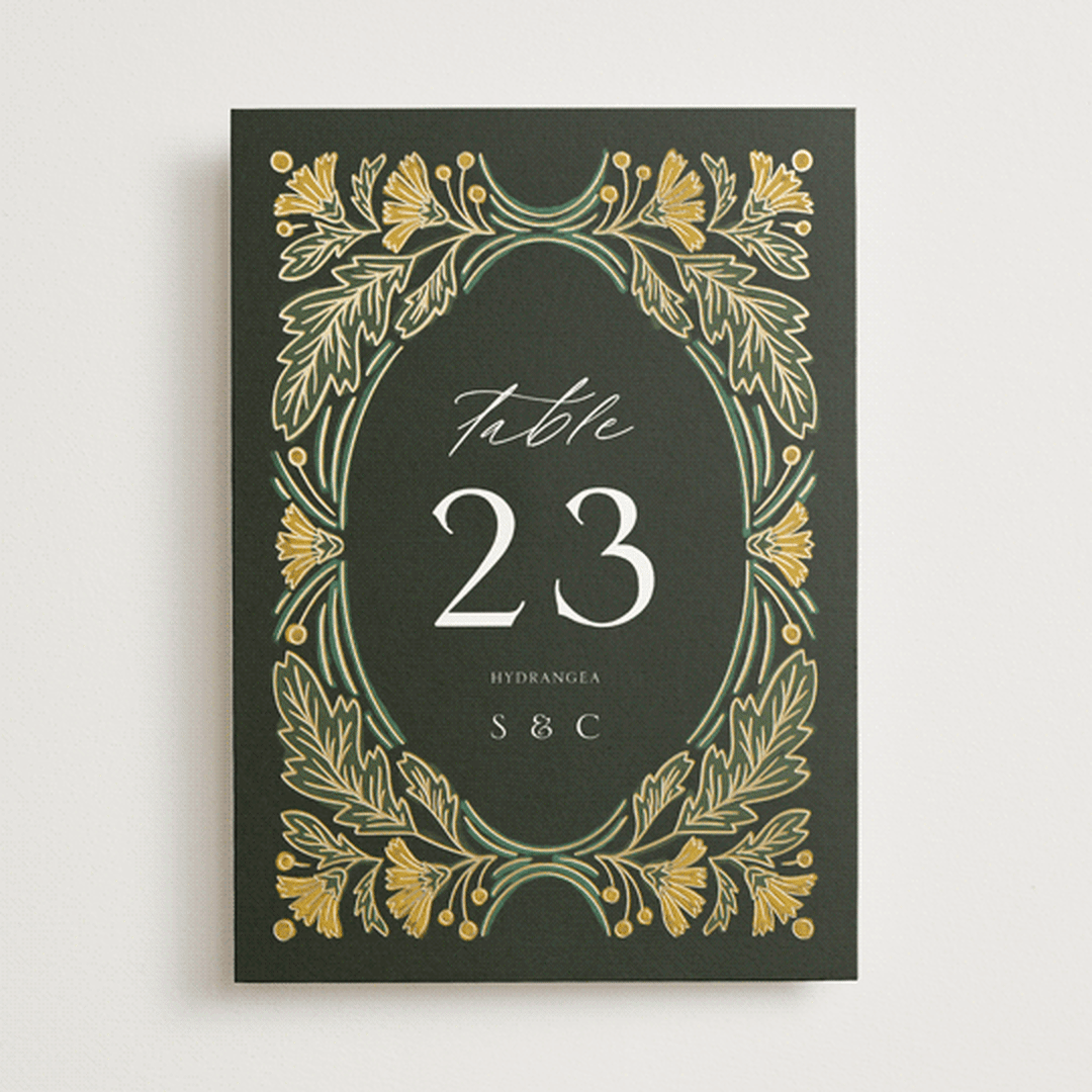"Embellished" - Table Numbers in Buttercup by Jen Owens - Front