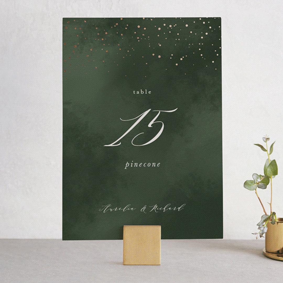 "evergreen" - Table Numbers in Shamrock by Leah Bisch - Front