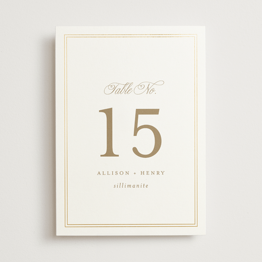 "Chic Monogram" - Table Numbers in Porcelain by Mansi Verma - Front