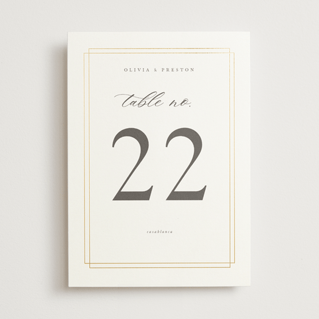 "Regent" - Table Numbers in Opal by Robert and Stella - Front