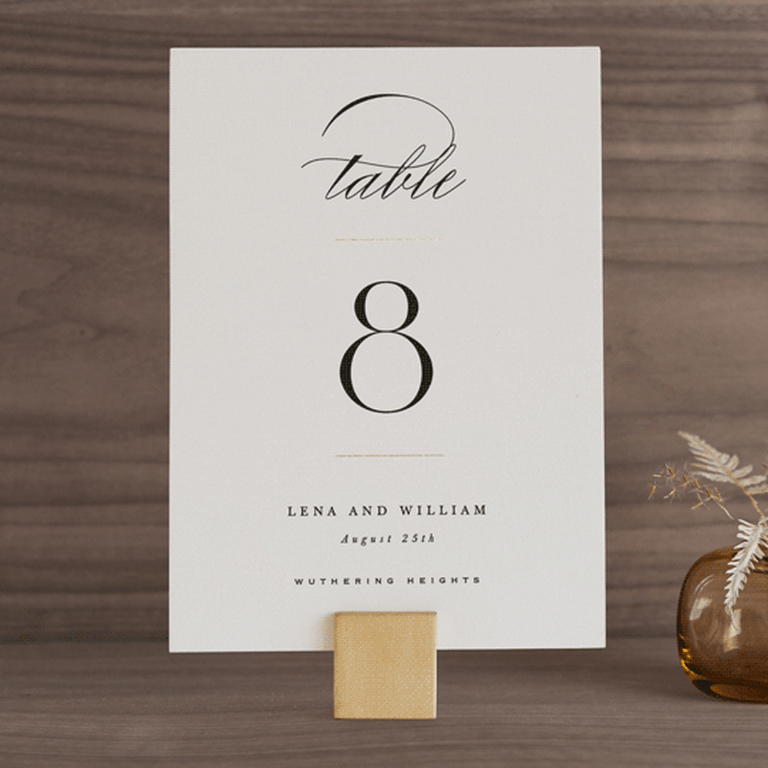"Initially Yours" - Table Numbers in Salt by Hooray Creative - Front