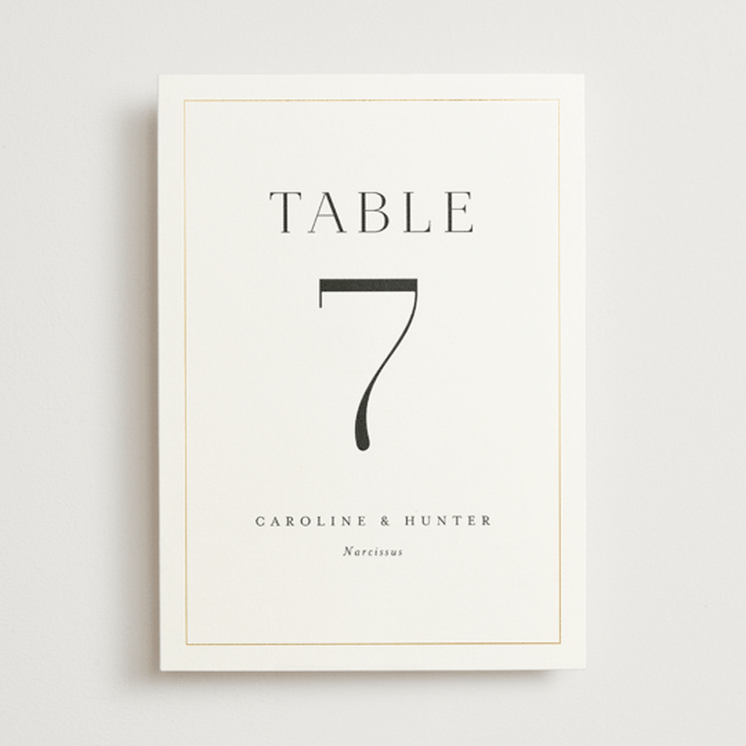 "Entwine" - Table Numbers in Pearl by Jennifer Postorino - Front