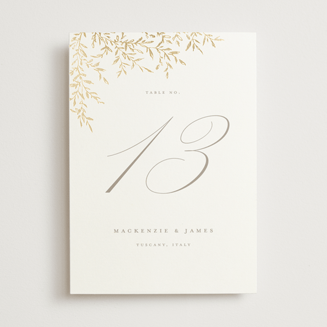 "Romantic Wreath" - Table Numbers in Chantilly by Wildfield Paper Co - Front