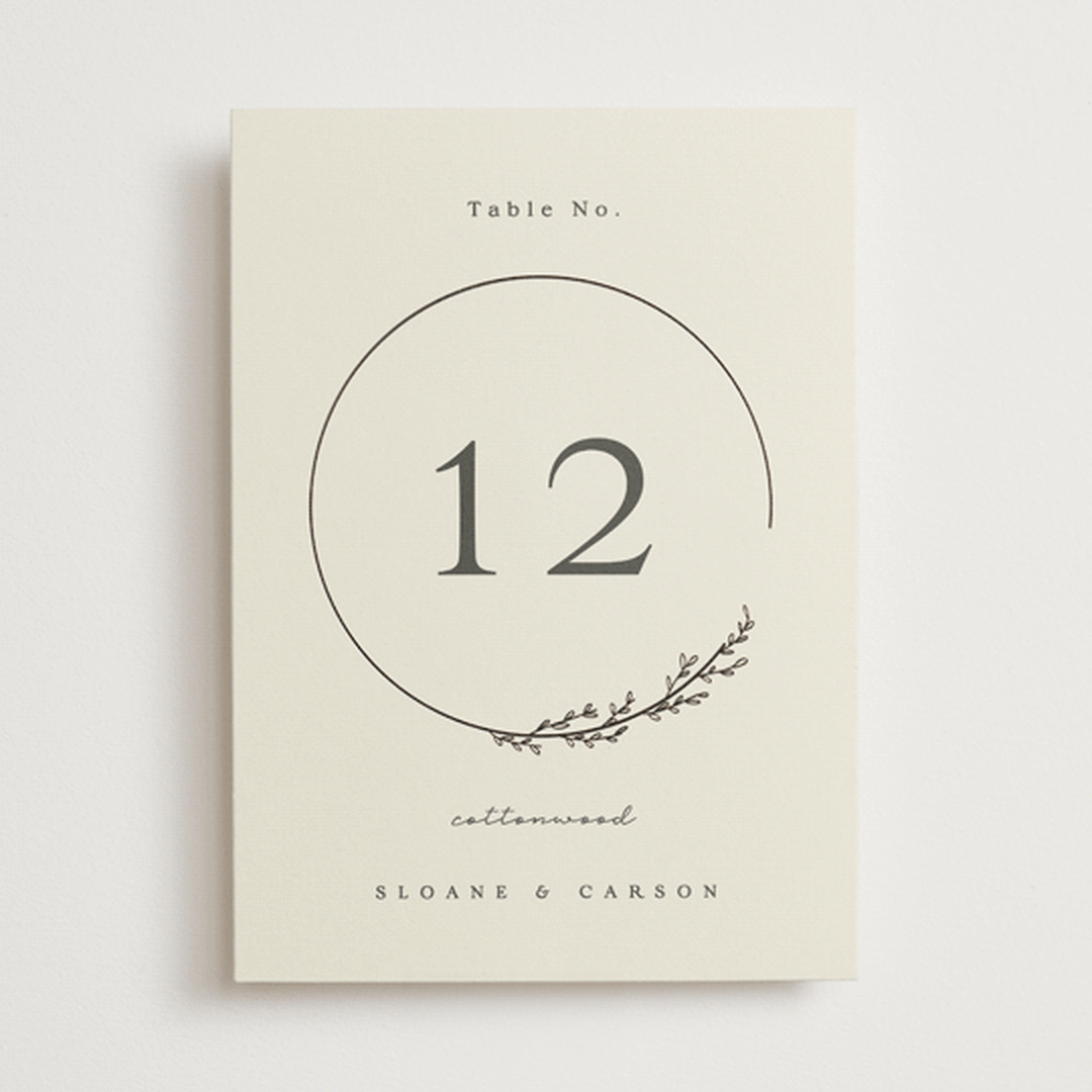"Branched" - Table Numbers in Almond by Brianne Larsen - Front