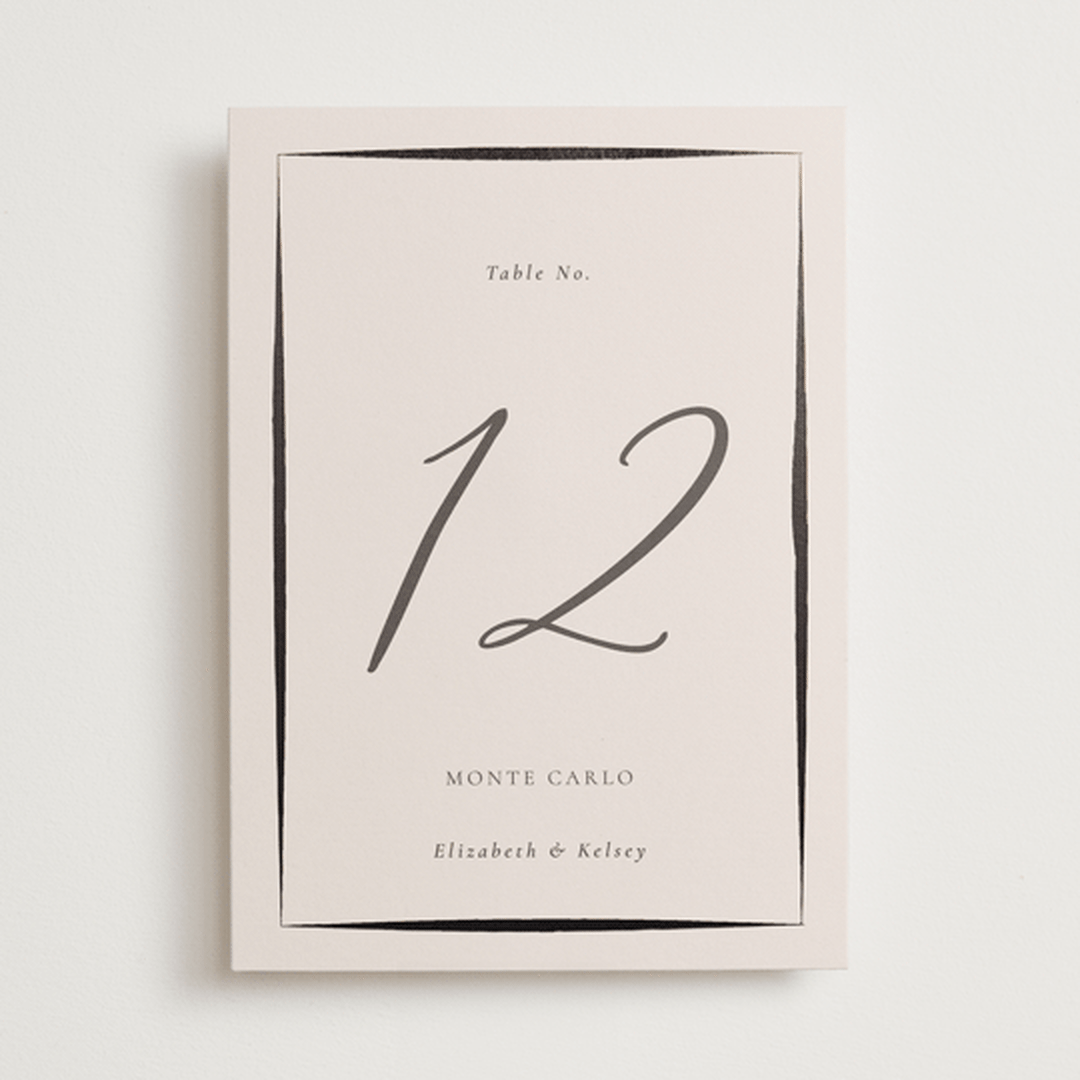 "Bow" - Table Numbers in Tuxedo by Corinne Malesic - Front