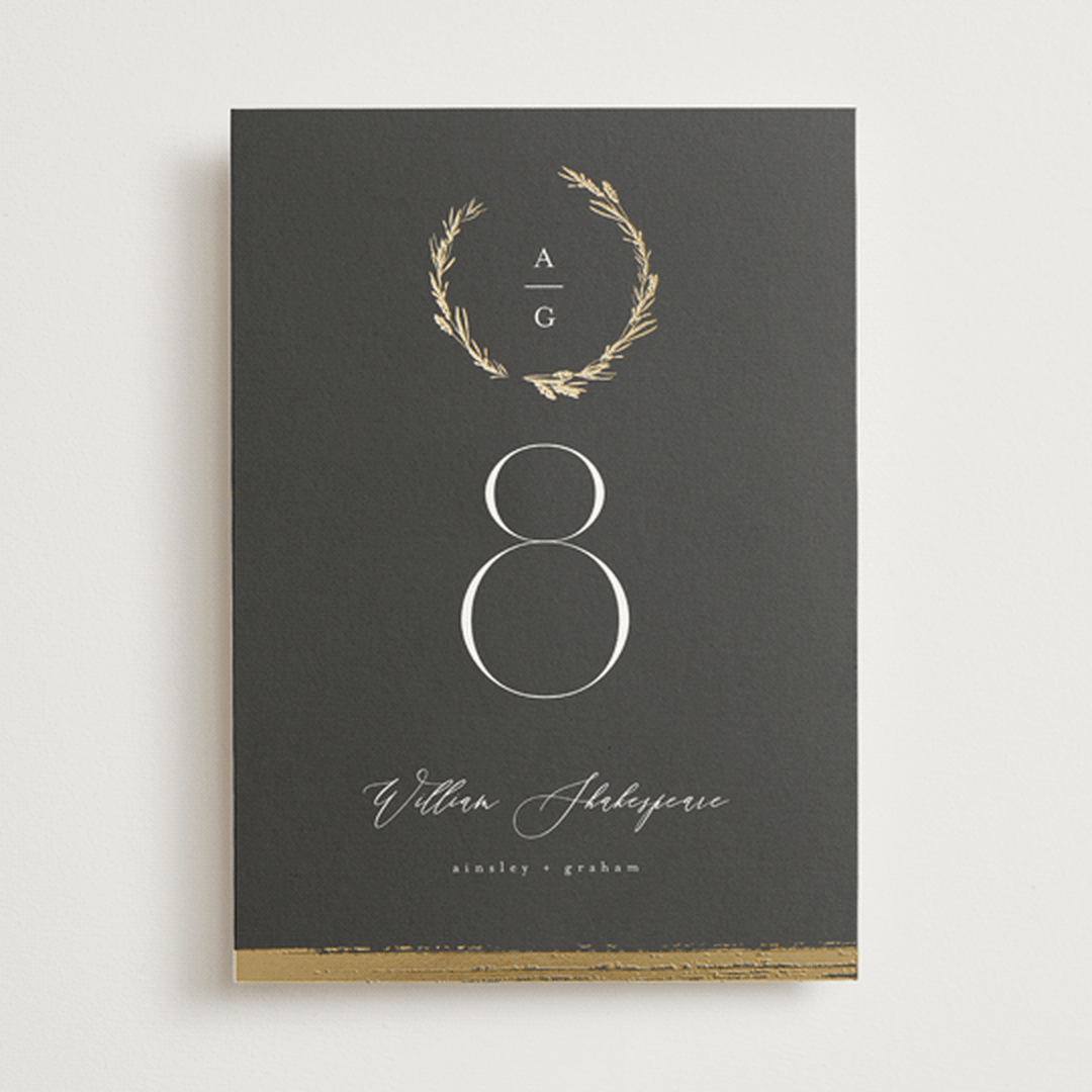 "Panache" - Table Numbers in Onyx by Kristie Kern - Front