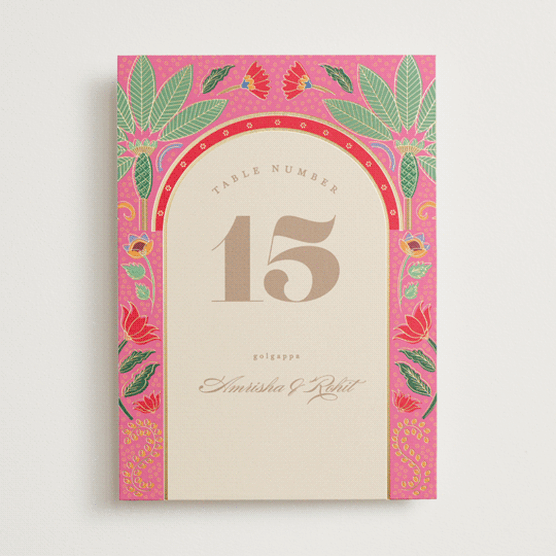 "Indian garden" - Table Numbers in Pistachio by Creo Study - Front