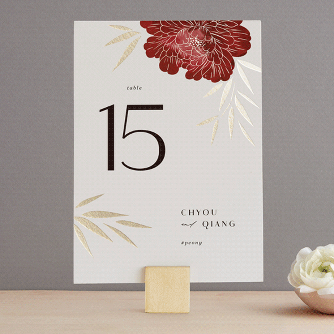 Peonies & bamboo leaves