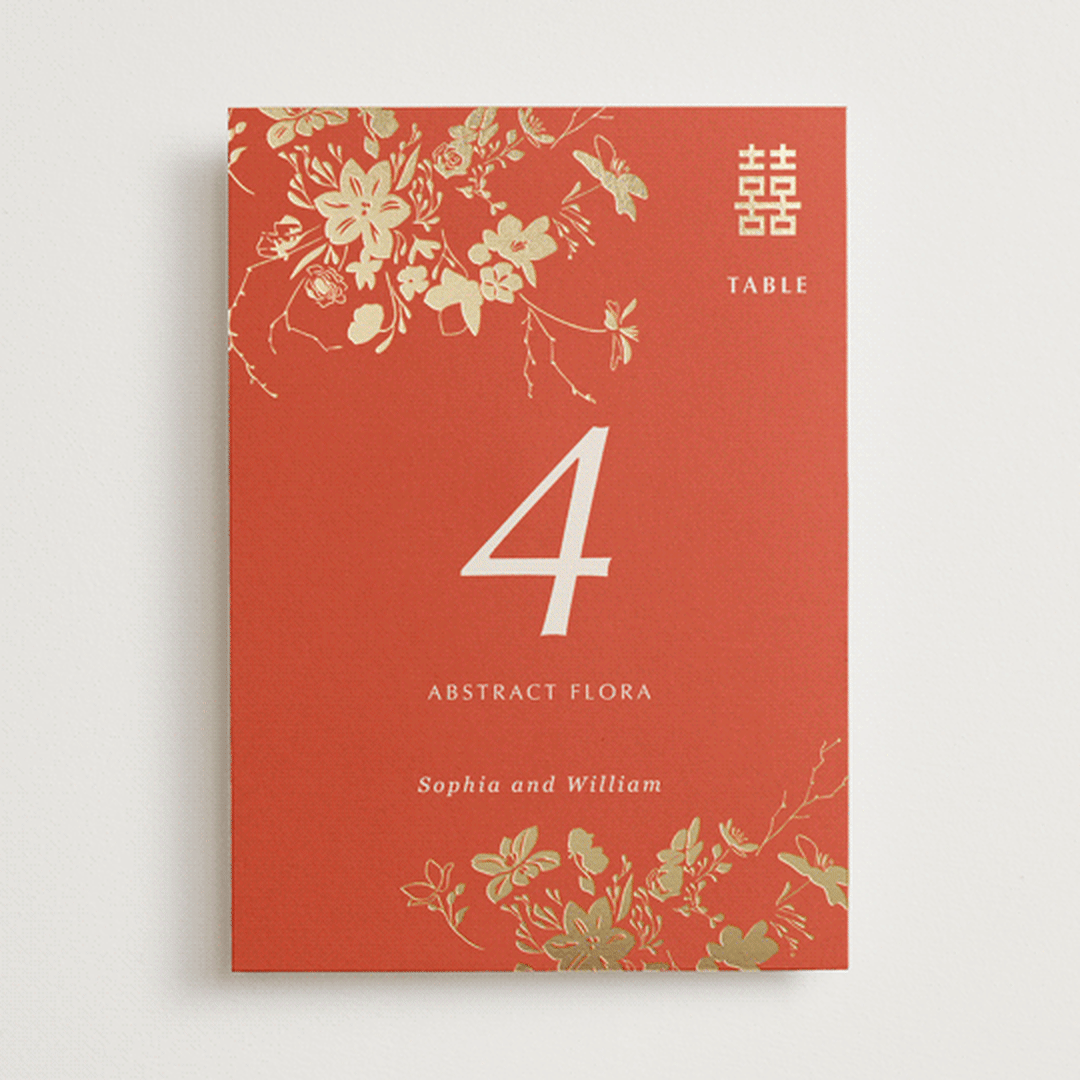 "Abstract Flora" - Table Numbers in Lava by Stellax Creative - Front