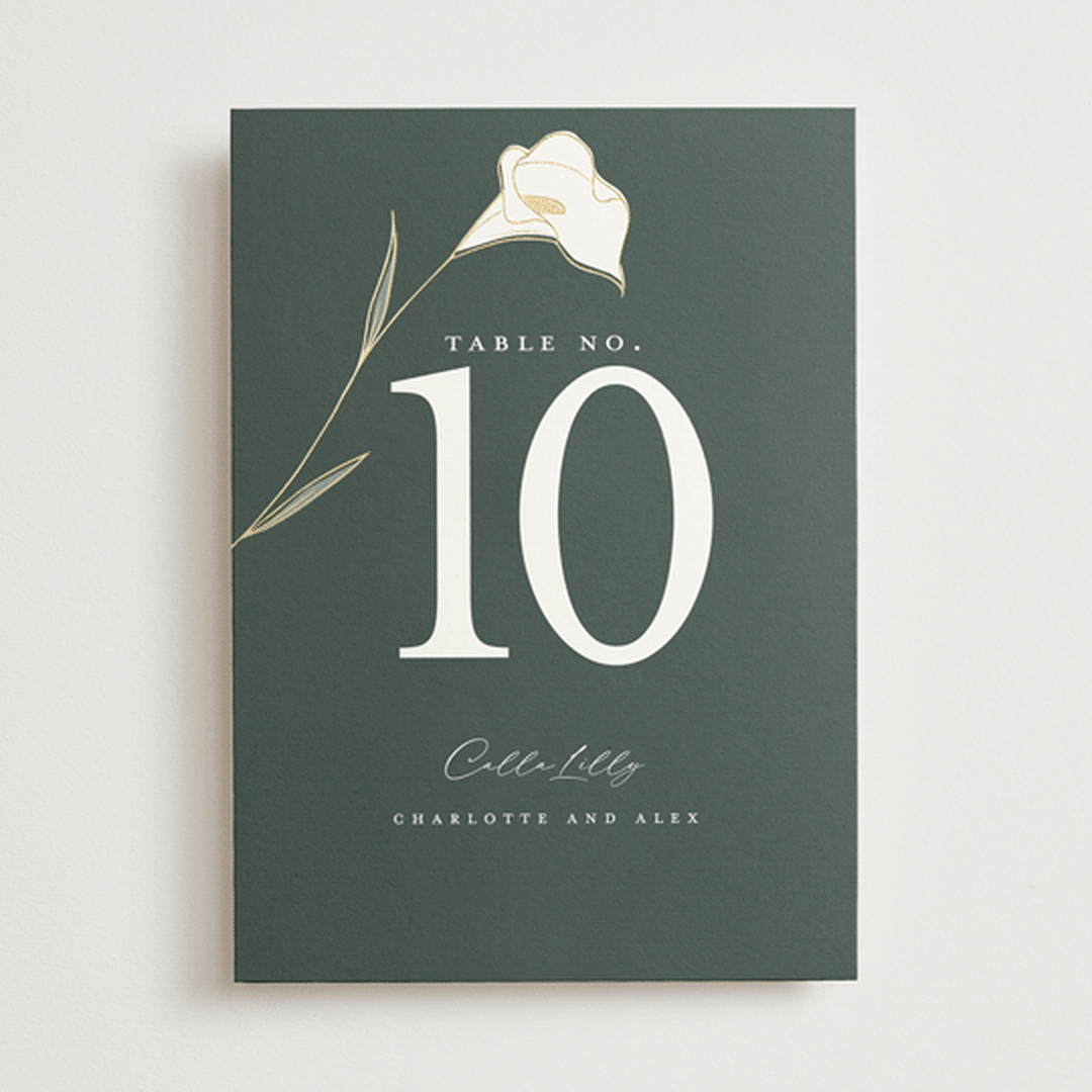 "Elegant Lillies" - Table Numbers in Forest by Stacey Meacham - Front
