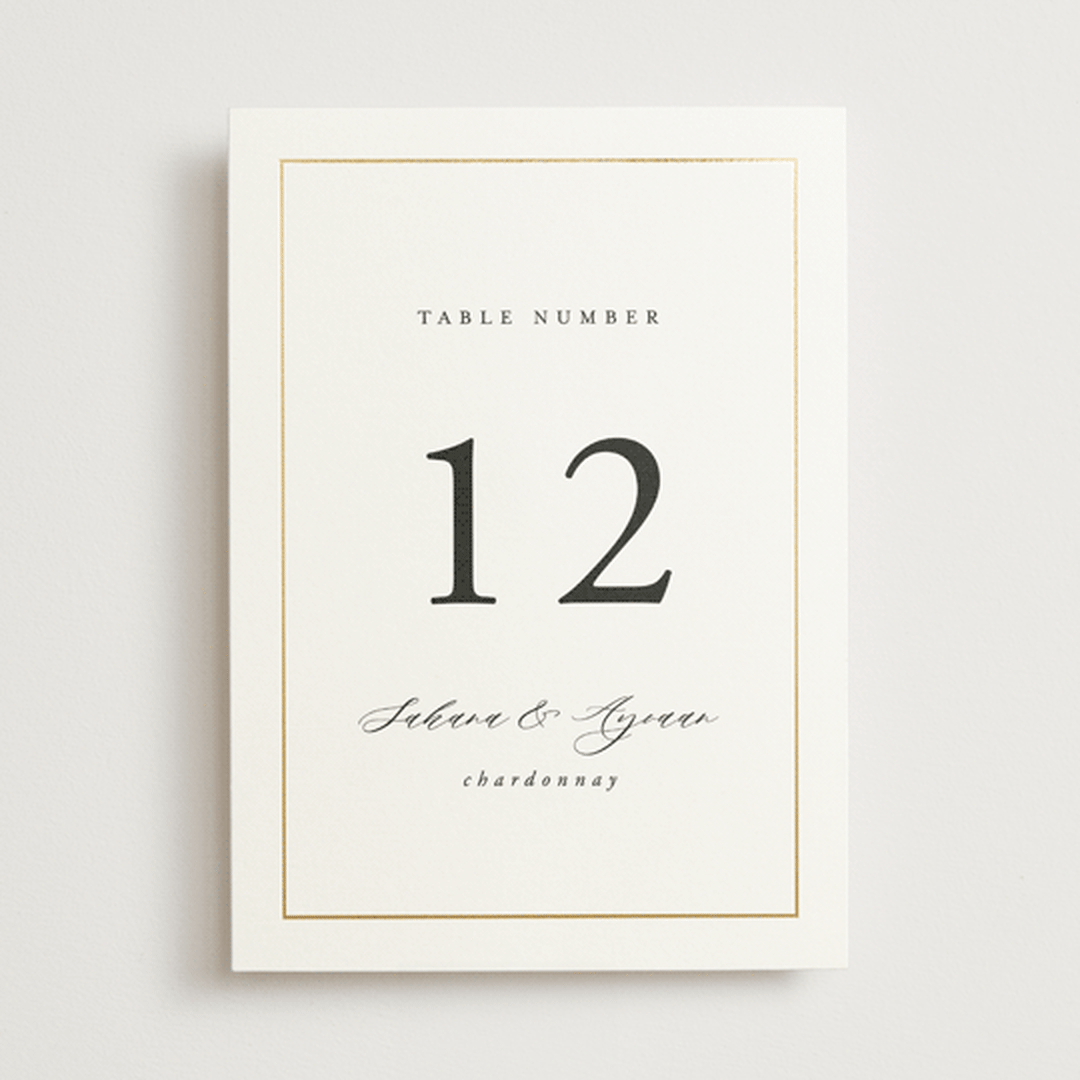 "Gilded Frame" - Table Numbers in Pearl by Nicole Walsh - Front