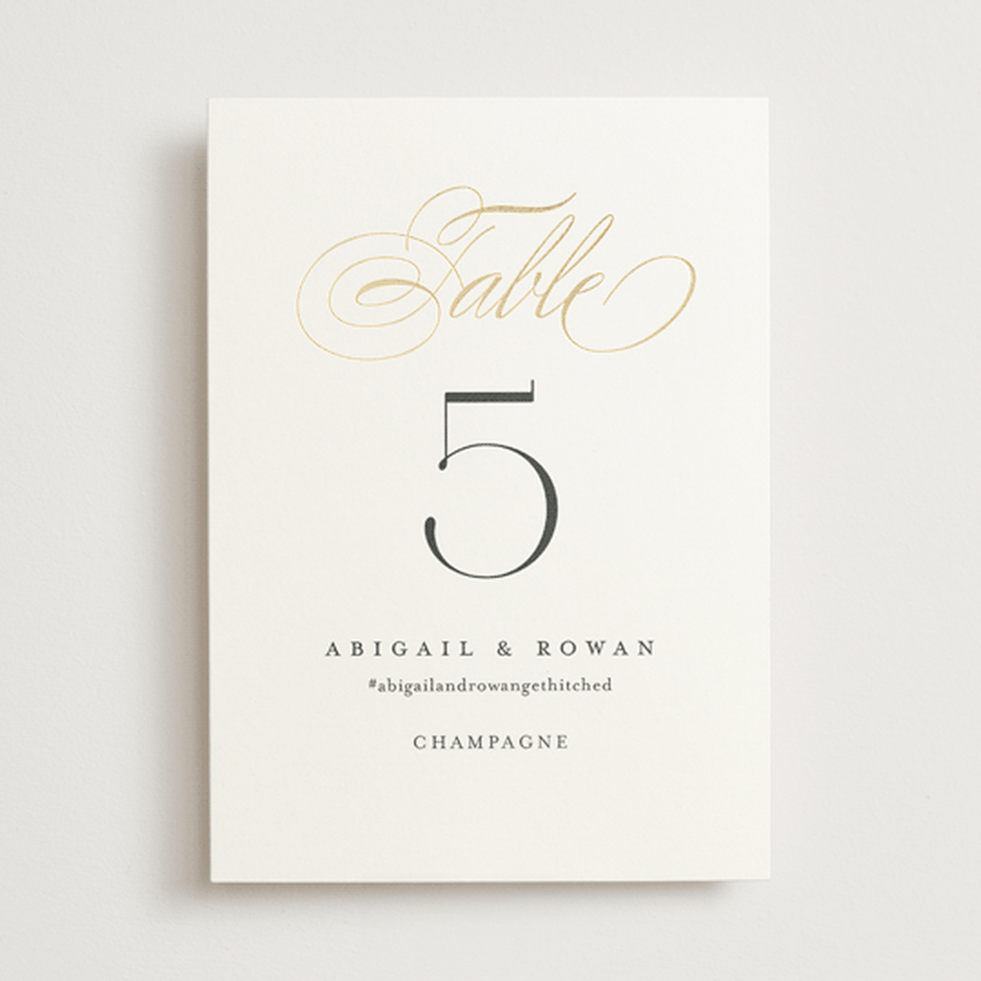 "Initialed" - Table Numbers in Chantilly by Jessica Williams - Front