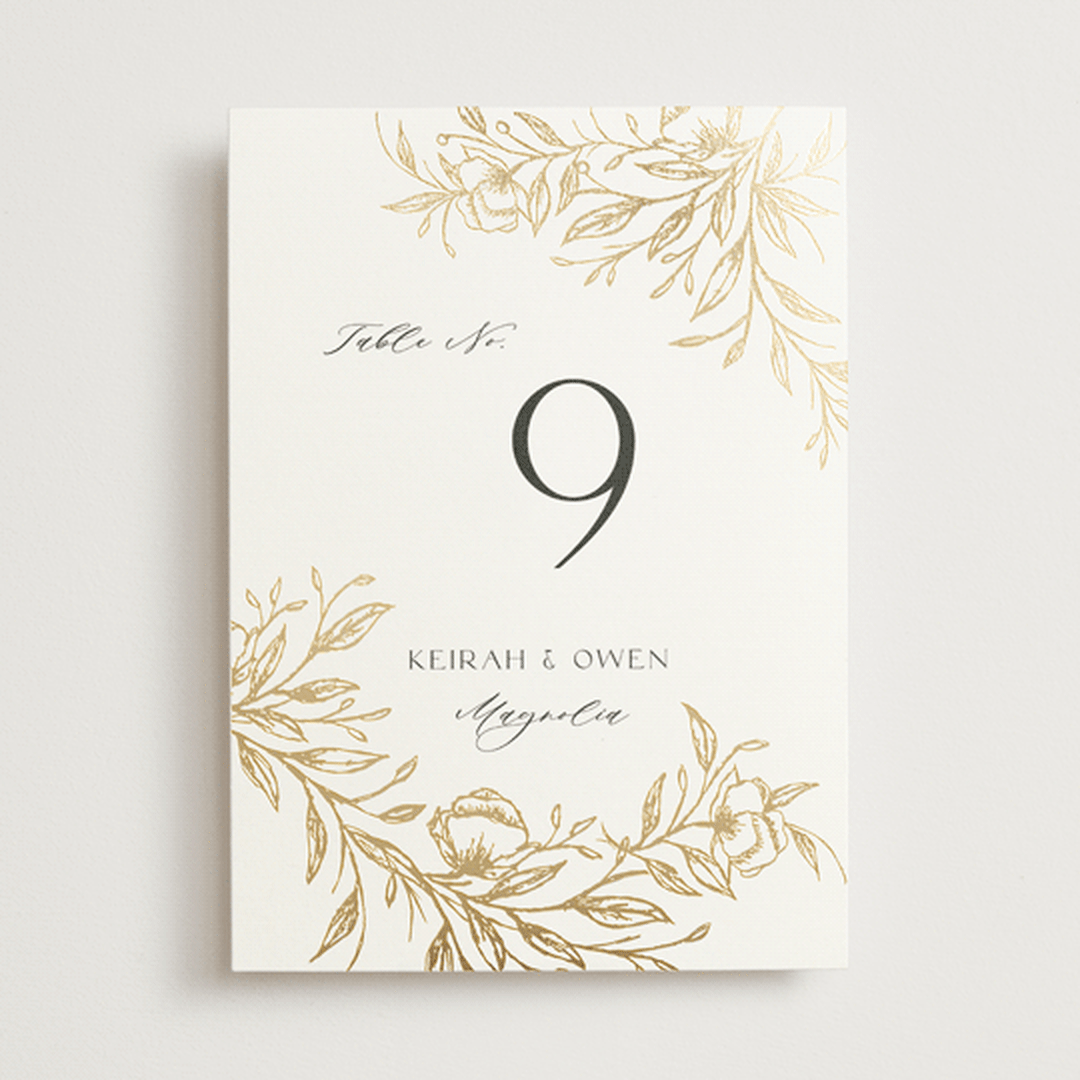 "KEIRAH" - Table Numbers in Pearl by Melanie Kosuge - Front