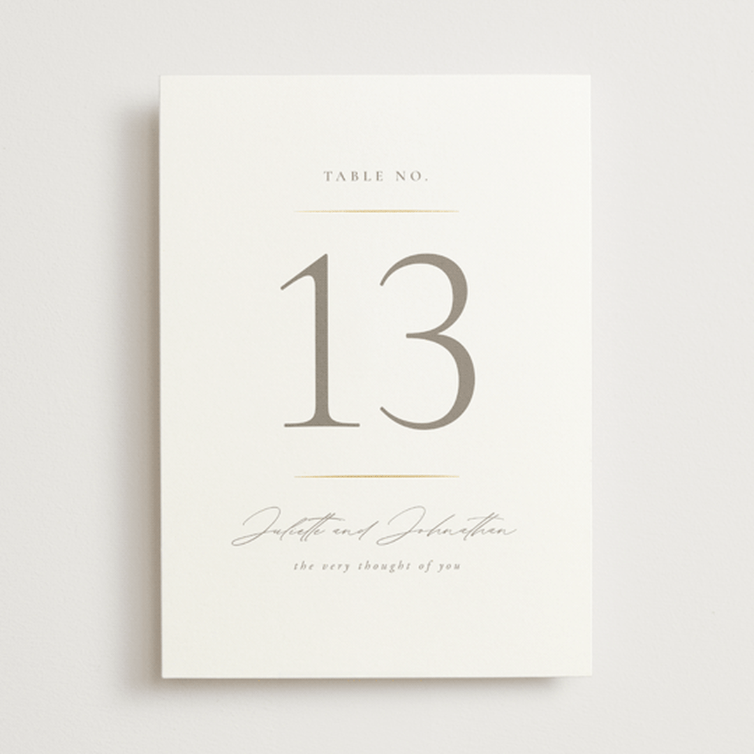 "Classic Line Frame" - Table Numbers in Silk by Wildfield Paper Co - Front