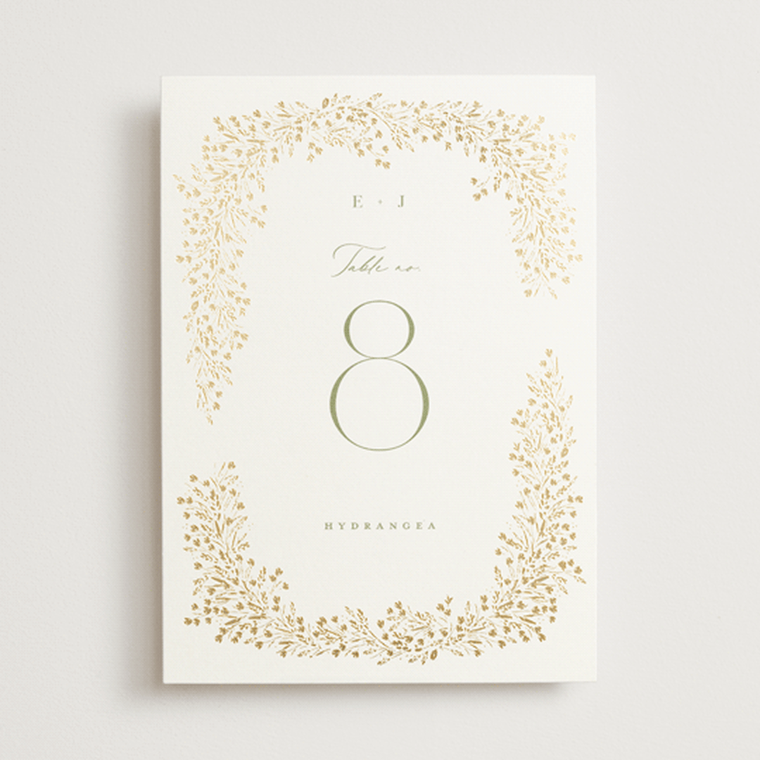 "Villa" - Table Numbers in Leaf by Kristie Kern - Front
