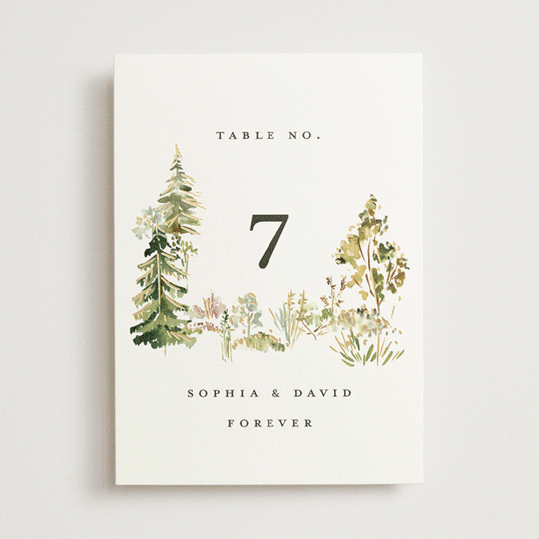 "Great Outdoors" - Table Numbers in Forest by Petra Kern - Front